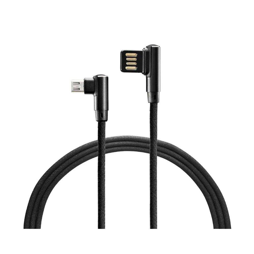 Cabo Gamer Micro USB Material Nylon Trançado 1.2 Metros de Comprimento Preto Warrior - WI388