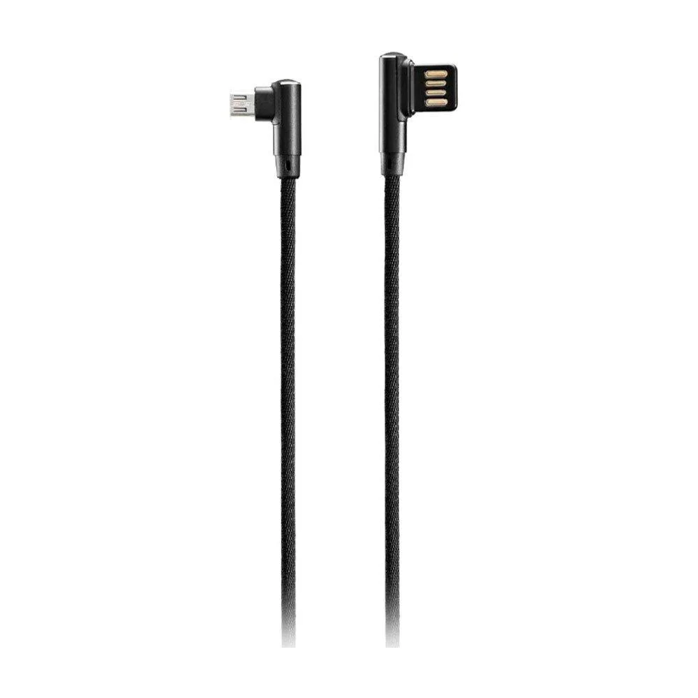 Imagem 2 de 2 do produto Cabo Gamer Micro USB Material Nylon Trançado 1.2 Metros de Comprimento Preto Warrior - WI388