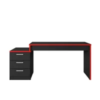 Mesa Gamer Moveis Leão Desk Game DRX 5000, Preto/vermelho