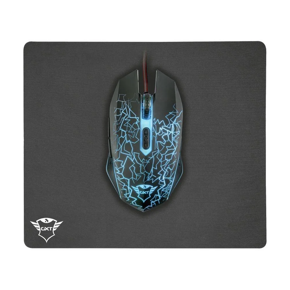 Kit Mouse e Mousepad Gamer Trust, Izza com fio - GXT 783