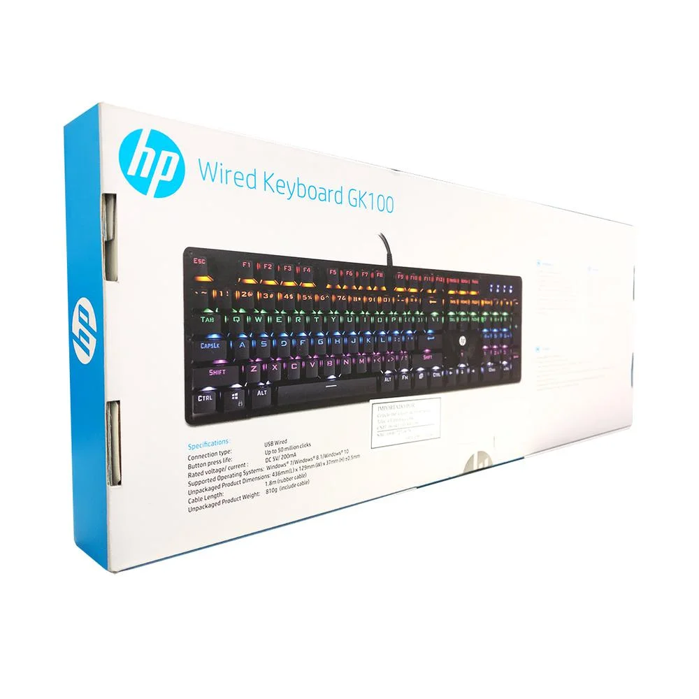 Teclado Mecânico Gamer HP Gk100, RGB, ABNT2 Teclado Mecânico Gamer HP Gk100, RGB, ABNT2