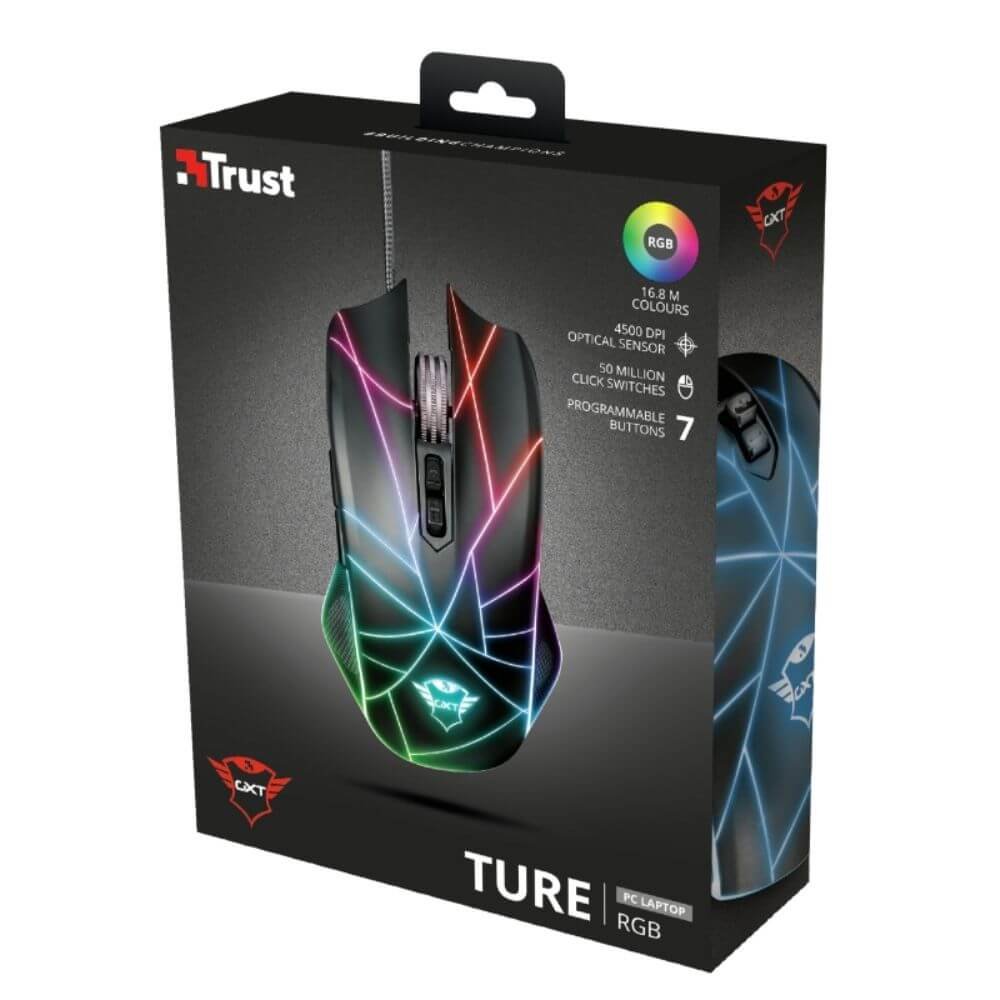 Mouse Gamer Trust Ture GXT 160, RGB, 4000 DPI, com fio