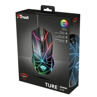 Mouse Gamer Trust Ture GXT 160, RGB, 4000 DPI, com fio