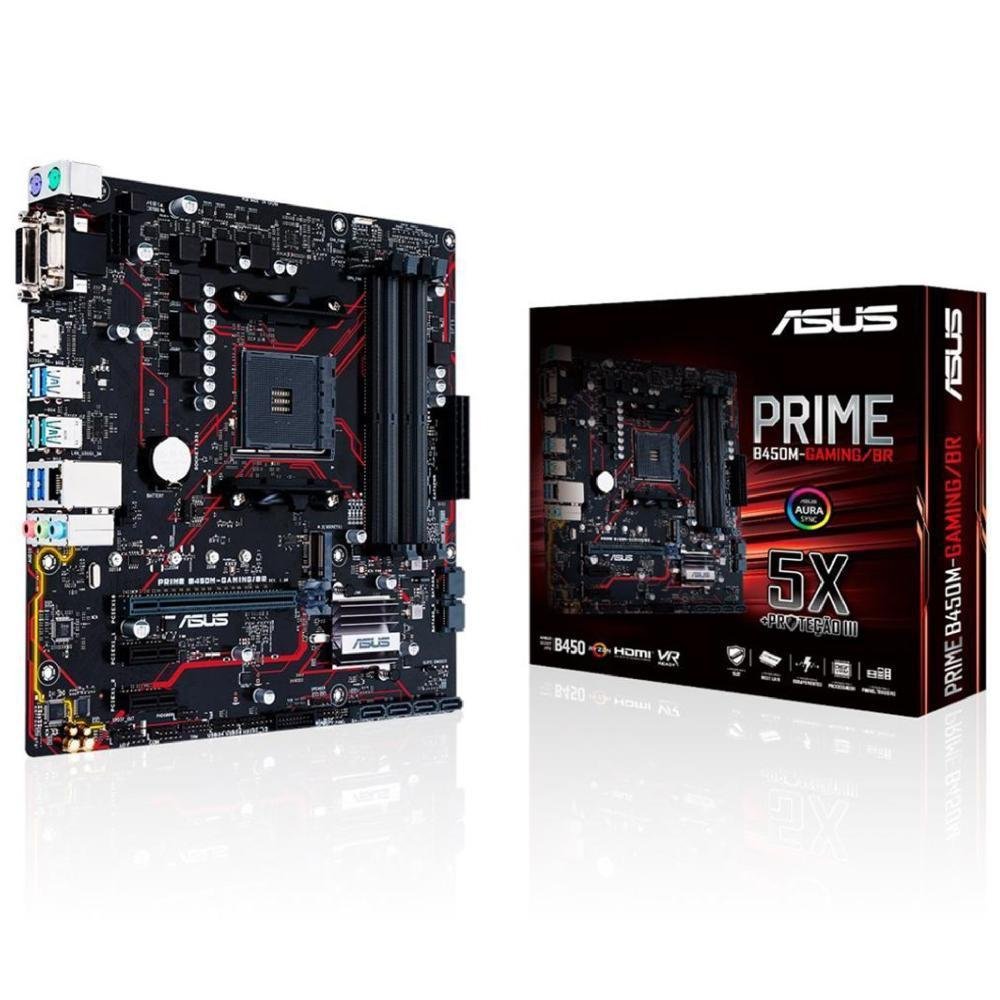 Kit - Placa Mãe ASUS B450M + Processador AMD Ryzen 5 | KaBuM!