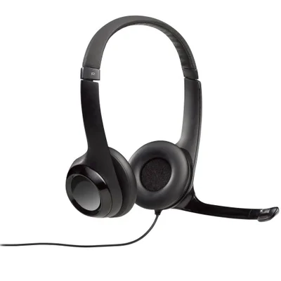 Headset Logitech H390, USB, Almofadas, Controles De Áudio Integrado, Microfone, Redução De Ruído, Preto.