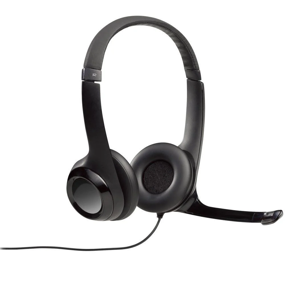 Headset Logitech H390, USB, Almofadas, Controles De Áudio Integrado, Microfone, Redução De Ruído, Preto.
