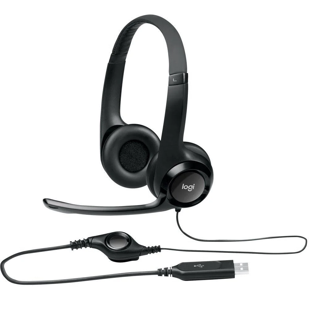 Imagem 3 de 5 do produto Headset Logitech H390, USB, Almofadas, Controles De Áudio Integrado, Microfone, Redução De Ruído, Preto.