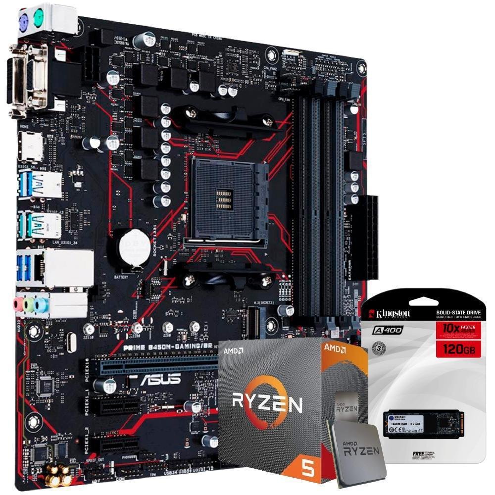 Kit Upgrade Skill, Placa mãe ASUS B450MGaming/BR AMD AM4, AMD Ryzen 5
