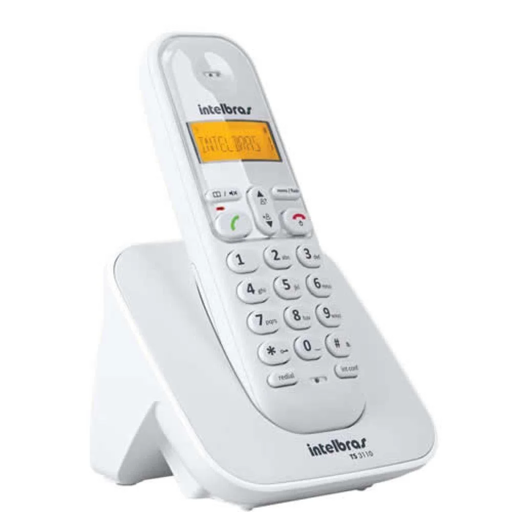 Imagem 2 de 2 do produto Telefone  Sem Fio Intelbras, com Identificador De Chamadas, Branco - TS 3110