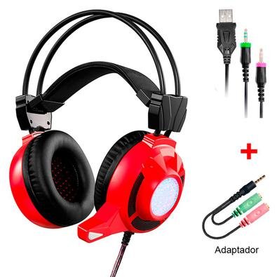 Headset Gamer DIGITAL, LED, Vermelho - MH8