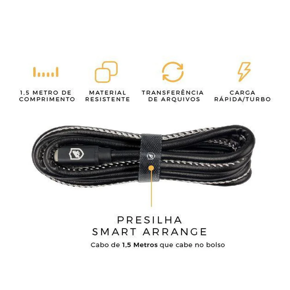 Cabo Gorila Shield Turbo Militar, 1.5 M, Type C / Tipo C / USB C