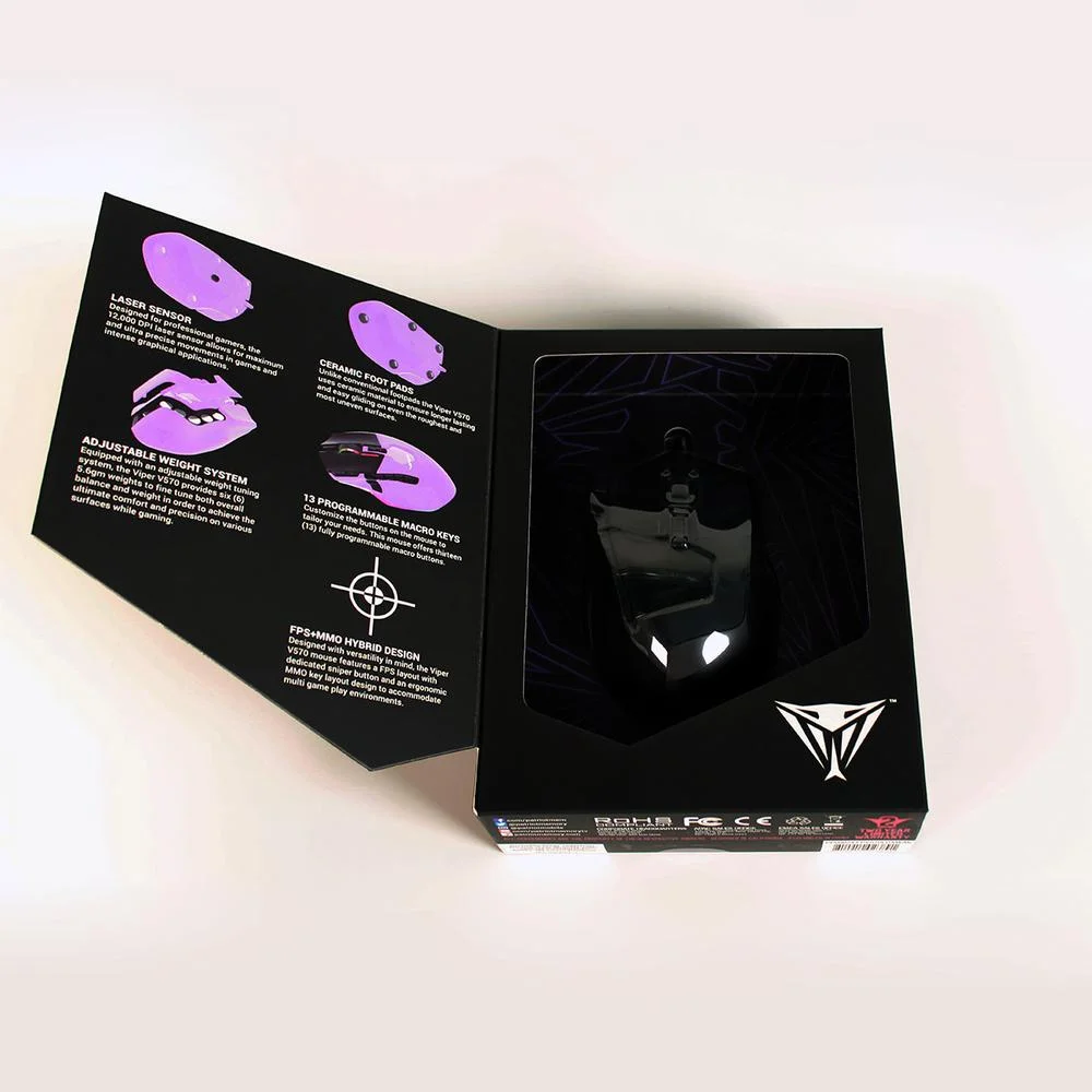 Imagem 3 de 5 do produto Mouse Gamer Patriot Viper V570 Blackout, 12000 DPI, RGB, USB, Sensor Laser