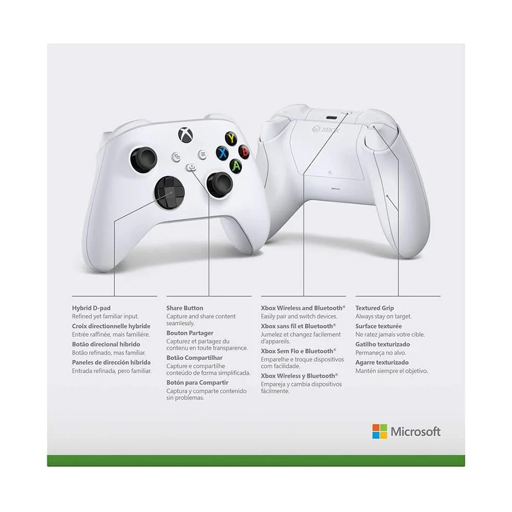 Imagem 5 de 5 do produto Controle Sem Fio Microsoft Xbox, Branco - QAS-00007
