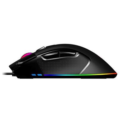 Mouse Gamer Patriot Viper V551, USB, com sensor óptico Pixart 6200 DPI. Até 12.000 DPI por meio de software. Design ergonômico estilo Pro. Totalmente