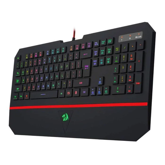 Imagem 2 de 5 do produto Teclado Gamer Redragon Karura 2, RGB, ABNT2, Silencioso C/ Apoio de Pulso, Preto - K502RGB