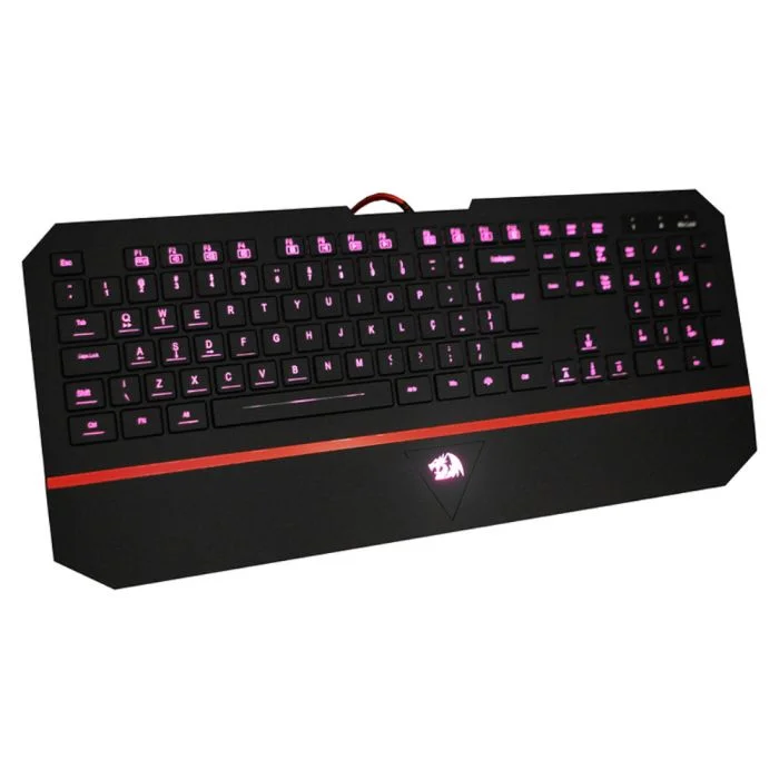 Imagem 3 de 5 do produto Teclado Gamer Redragon Karura 2, RGB, ABNT2, Silencioso C/ Apoio de Pulso, Preto - K502RGB