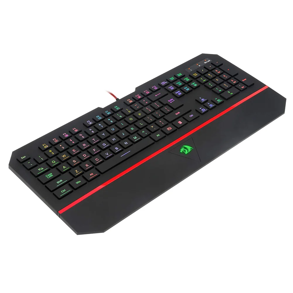 Imagem 5 de 5 do produto Teclado Gamer Redragon Karura 2, RGB, ABNT2, Silencioso C/ Apoio de Pulso, Preto - K502RGB
