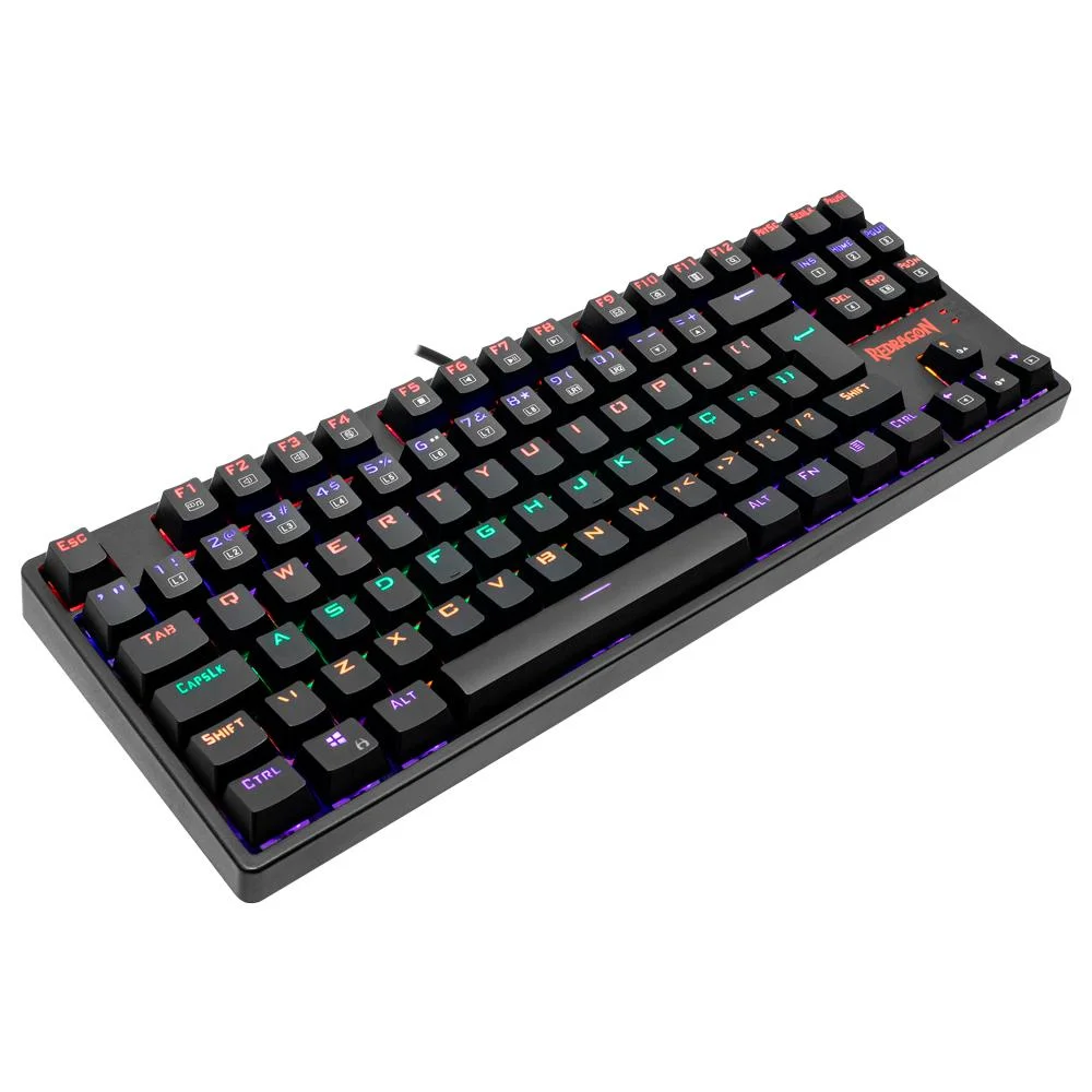 Teclado Mecânico Gamer Redragon Daksa, Switch Outemu Blue, ABNT2, Double Shot, Rainbow - K576R
