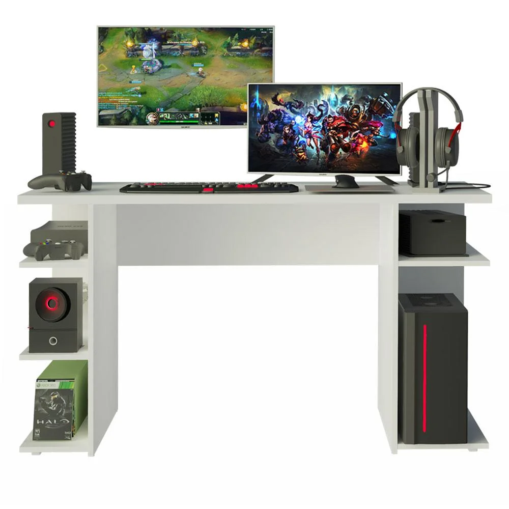 Imagem 3 de 3 do produto Mesa Gamer Madesa 9409, Branco,  Espaçosa e Versátil