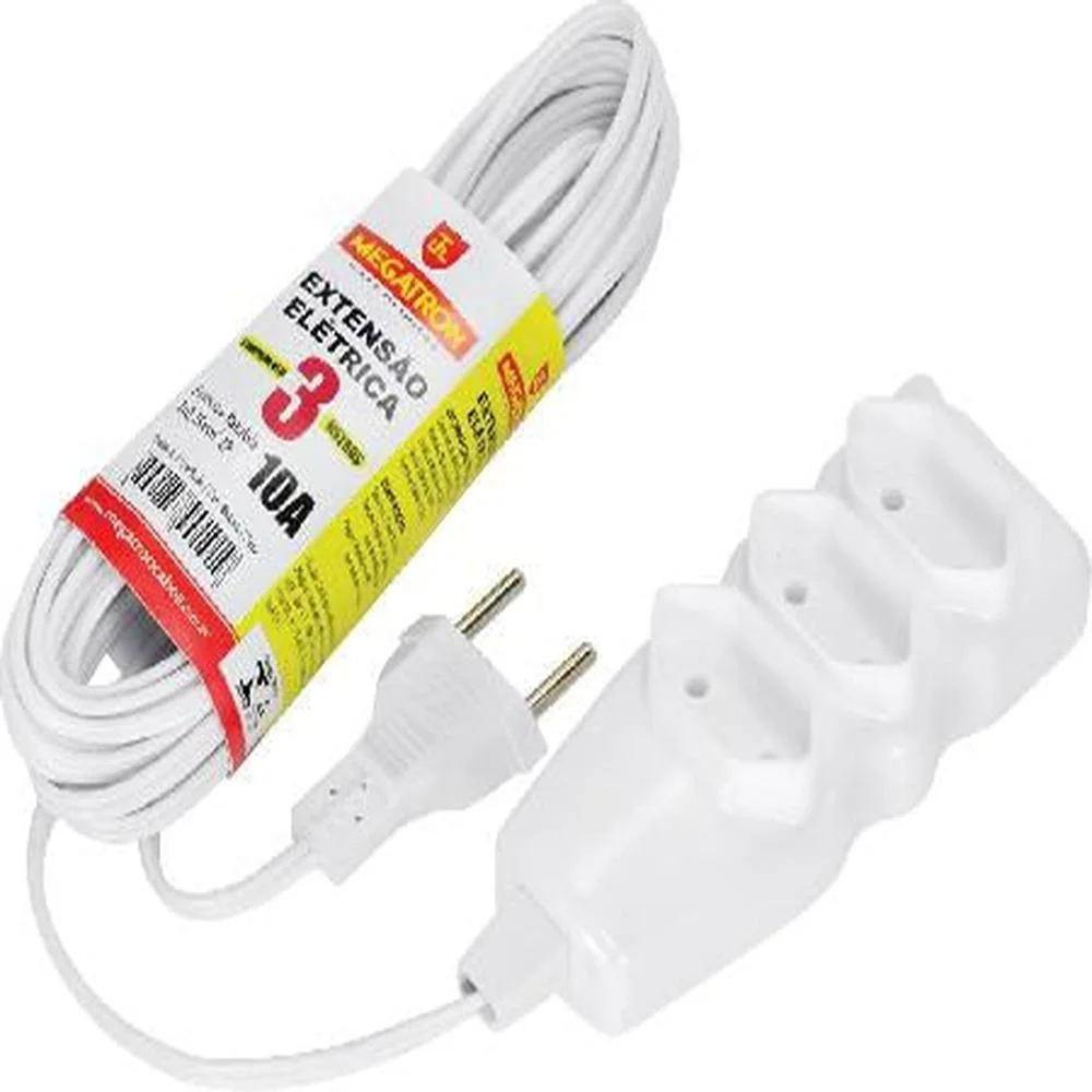 Imagem 2 de 2 do produto Extensão Cabo Pl 2X0,75 3 Metros Branca 97