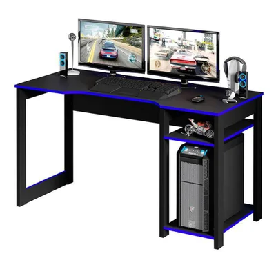 Mesa Para Escritório Gamer ME4152, Tecno Mobili - Preto / Azul