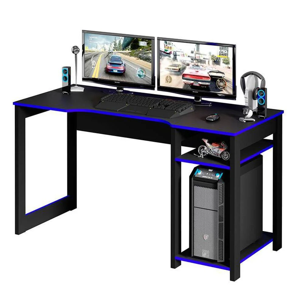 Imagem 3 de 4 do produto Mesa Para Escritório Gamer ME4152, Tecno Mobili - Preto / Azul