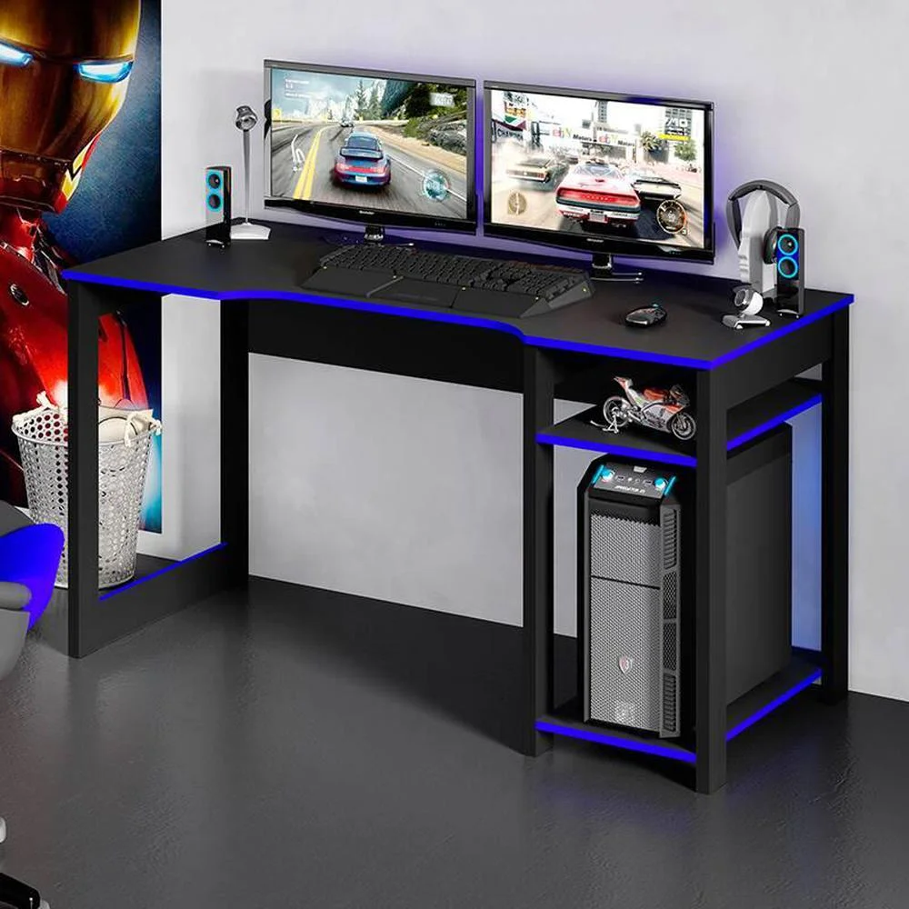 Imagem 4 de 4 do produto Mesa Para Escritório Gamer ME4152, Tecno Mobili - Preto / Azul