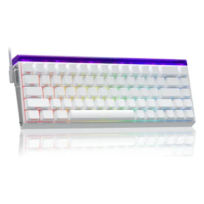 Teclado Gamer Aula Hero 68he, 68 Teclas, Switch Magnético Hall Effect, Rapid Trigger, 8000hz, Pbt, RGB, Com Fio Usb-c - Branco Gravação Lateral