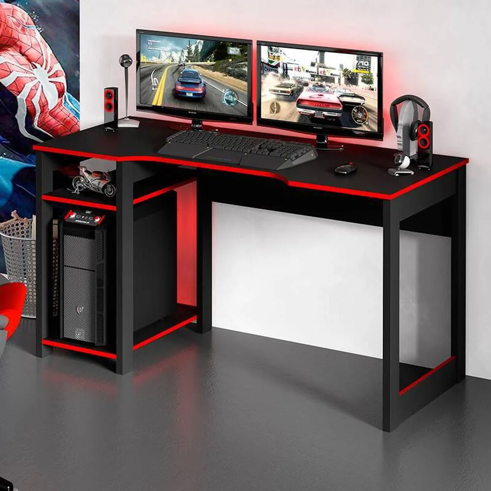 Imagem 2 de 4 do produto Mesa para Escritório Gamer Tecno Mobili, Preto, Vermelho - ME4152