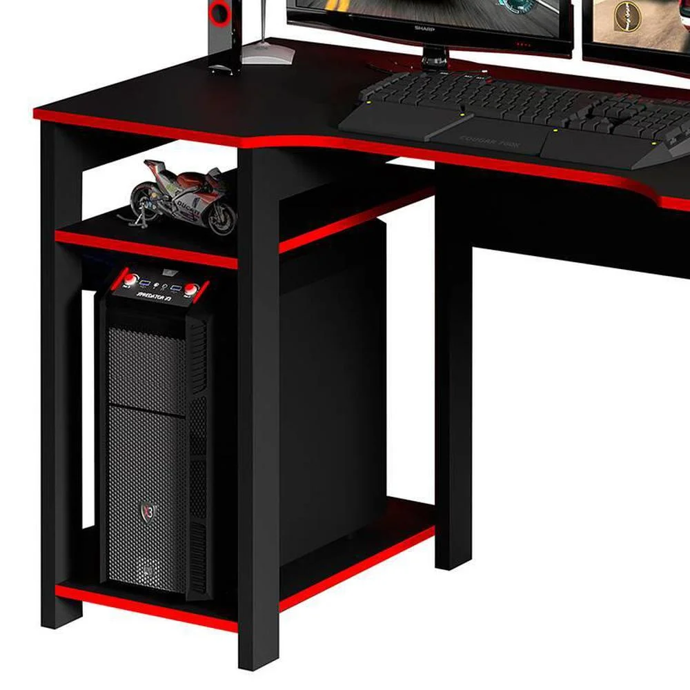 Imagem 3 de 4 do produto Mesa para Escritório Gamer Tecno Mobili, Preto, Vermelho - ME4152
