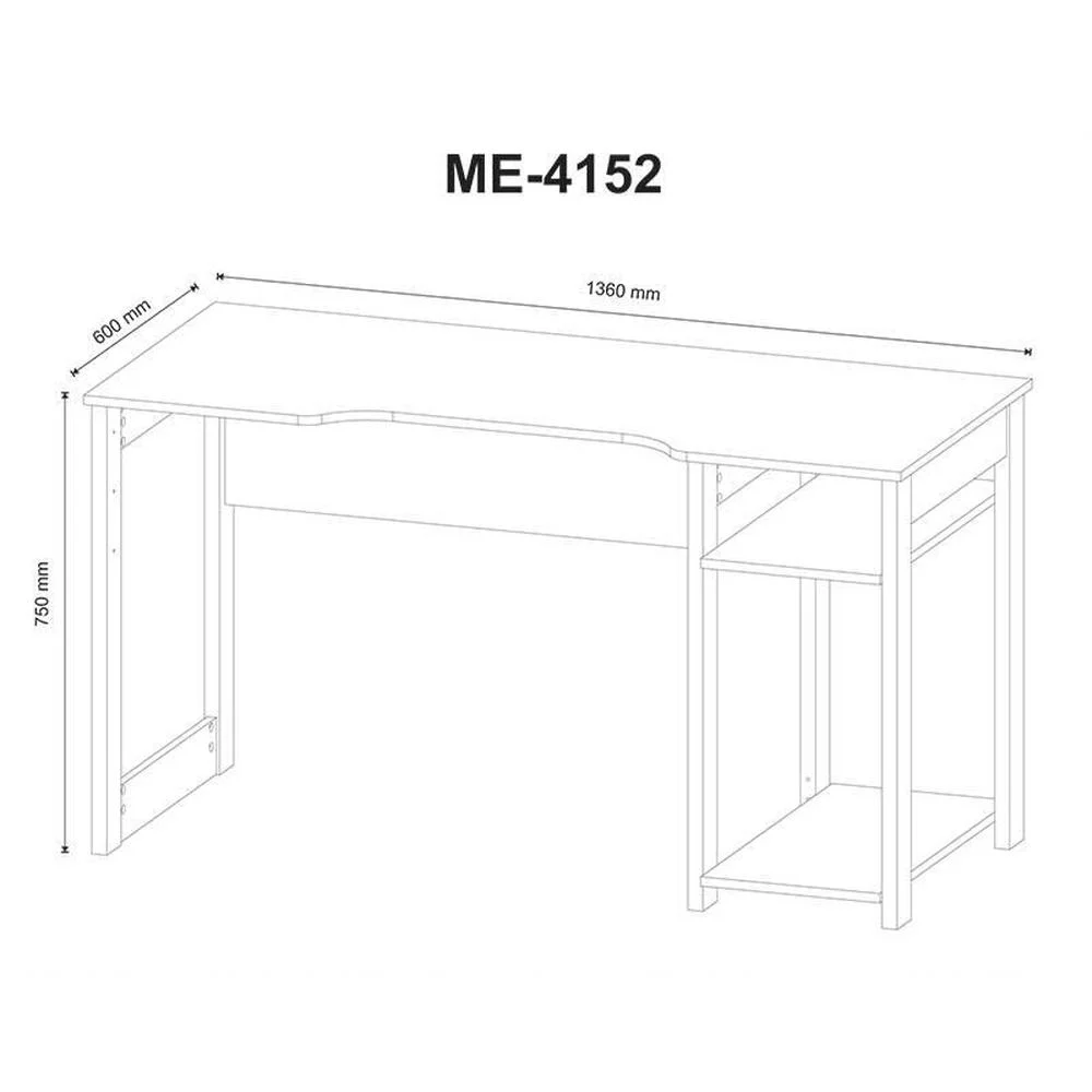 Imagem 4 de 4 do produto Mesa para Escritório Gamer Tecno Mobili, Preto, Vermelho - ME4152