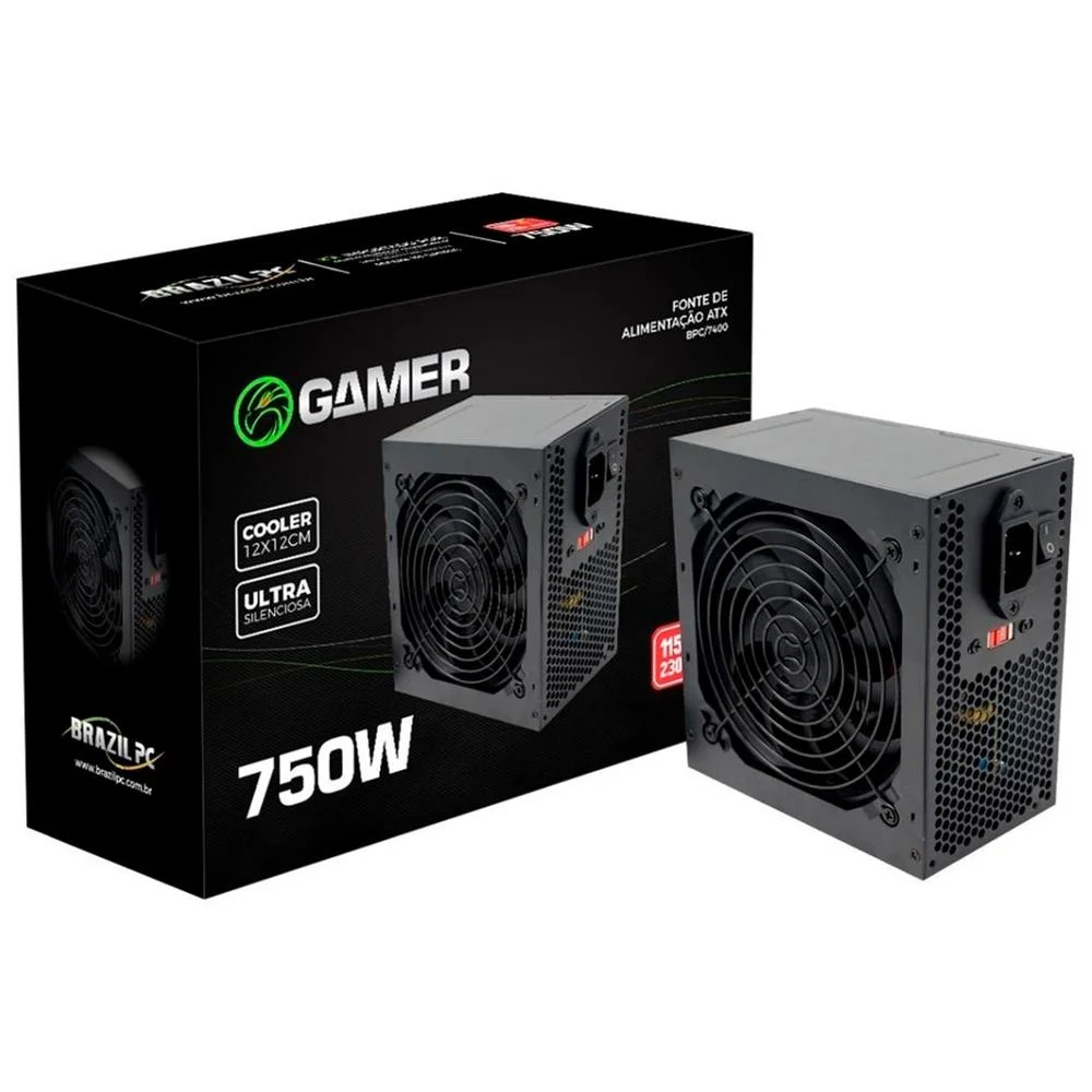 Fonte Brazil PC Gamer, 750W, Real Atx 24 Pinos - Bpc/7400-b