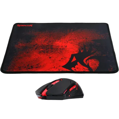 Kit Gamer Redragon Mousepad Speed 30 x 25 + Mouse Centrophorus 3200DPI - M601-BA