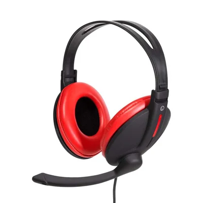 Headset Gamer, Bright Super Bass, haste regulável, vermelho e preto - 206.