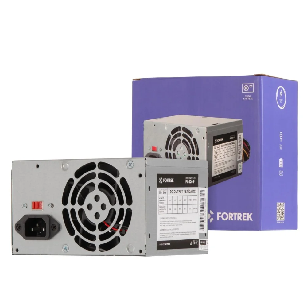 Fonte De Alimentação Fortrek Pws-2003, ATX, 200W, 20+4P, Sem Cabo, 115/230V - Fk420p