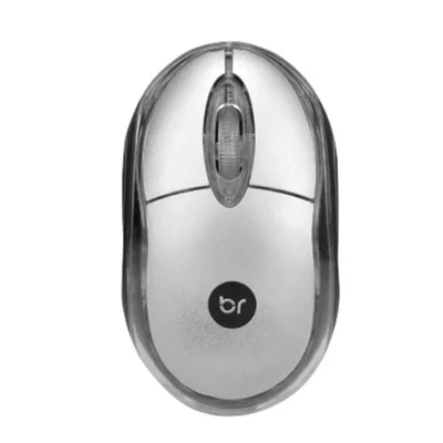 Mouse Com Fio, Bright Standart, USB, Prata - 107