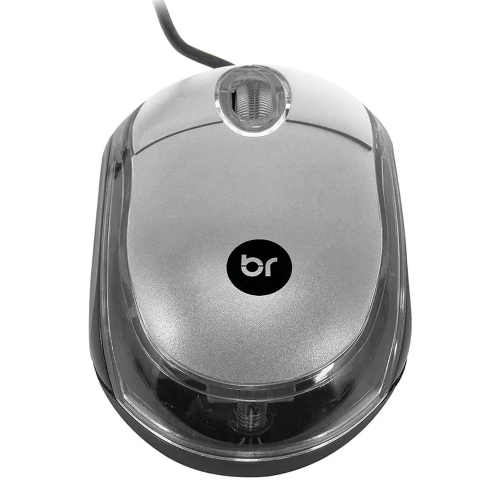 Mouse Com Fio, Bright Standart, USB, Prata - 107