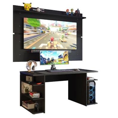O Conjunto da Mesa Gamer 9409 da Madesa + Painel para TV oferece conforto, otimização de espaço e visual moderno. A mesa comporta perfeitamente todos