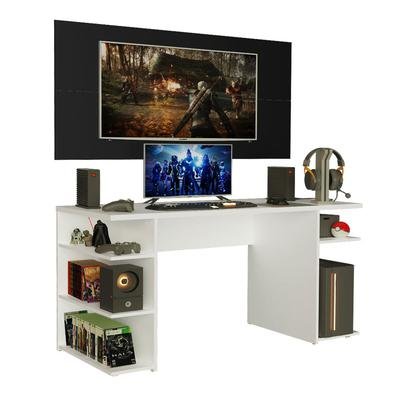 O Conjunto da Mesa Gamer da Madesa + Painel para TV oferece conforto, otimização de espaço e um design moderno. A mesa comporta perfeitamente monitor,