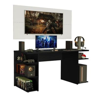 O Conjunto da Mesa Gamer 9409 da Madesa + Painel para TV oferece conforto, otimização de espaço e um design moderno. A mesa comporta perfeitamente mon