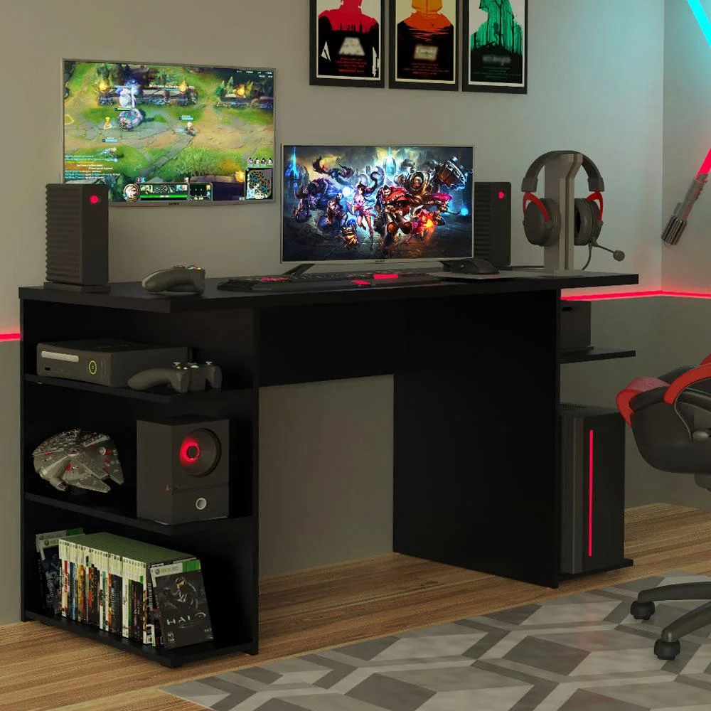Imagem 5 de 5 do produto Mesa Gamer Madesa 9409, Preto, Tampo Reforçado