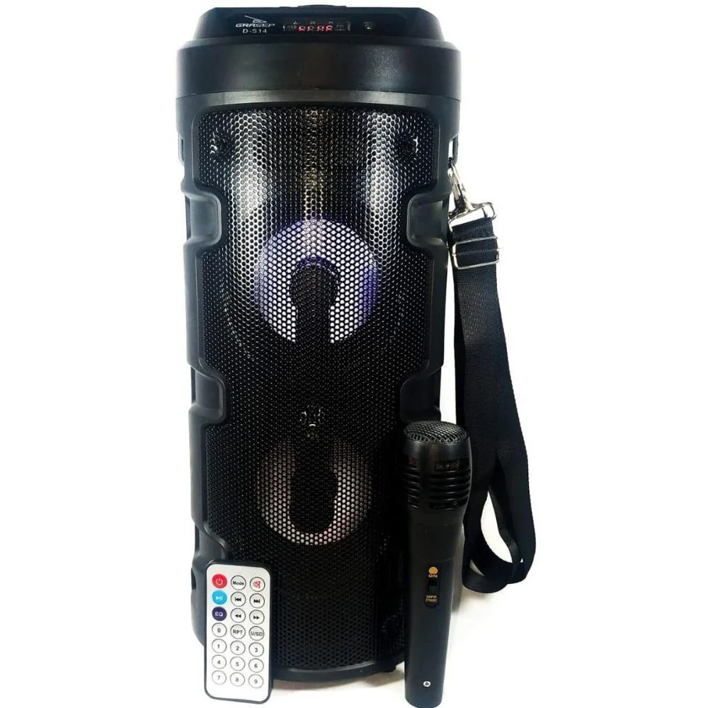 Imagem 2 de 3 do produto Caixa De Som Grasep Amplificada, Led, Microfone, Bluetooth - DS14