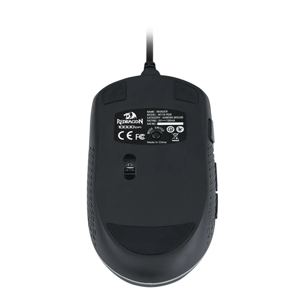 Imagem 4 de 5 do produto Mouse Gamer Redragon Invader, RGB, 10000DPI, 8 Botões Programáveis, Preto - M719-RGB