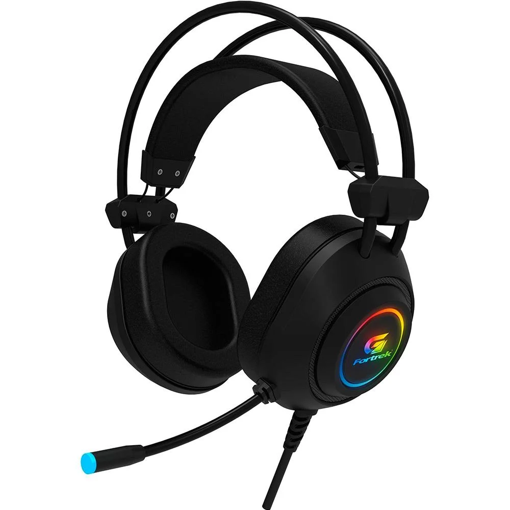 Imagem 4 de 4 do produto Headset Gamer Fortrek Crusader, RGB, Com Microfone P2 + USB, Cabo Trançado, Preto  - CRUSADER