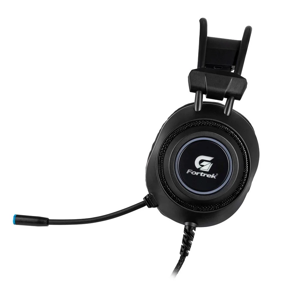 Headset Gamer Fortrek Crusader, RGB, Com Microfone P2 + USB, Cabo Trançado, Preto  - CRUSADER