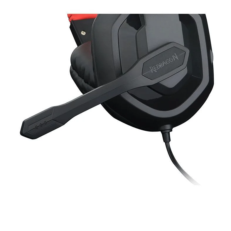 Imagem 3 de 5 do produto Headset Gamer Redragon Ares 7.1, 40 mm, P2, PC ou Celular, Com Microfone, Preto e Vermelho - H120