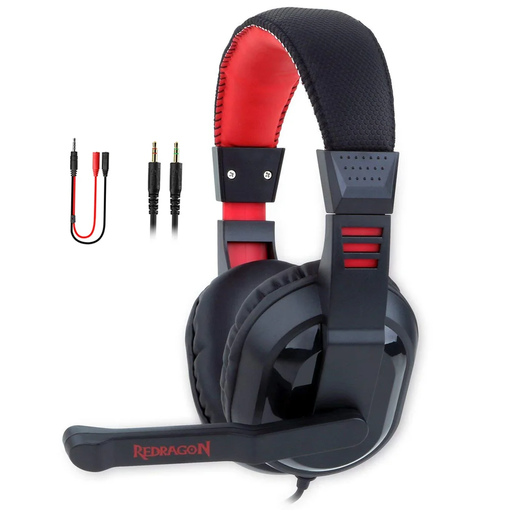 Imagem 5 de 5 do produto Headset Gamer Redragon Ares 7.1, 40 mm, P2, PC ou Celular, Com Microfone, Preto e Vermelho - H120