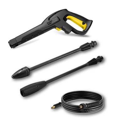 Lavadora de alta pressão ideal para limpezas do dia dia. Possui alça e rodas que tornam o transporte fácil e prático, suporte de acessórios facilitand