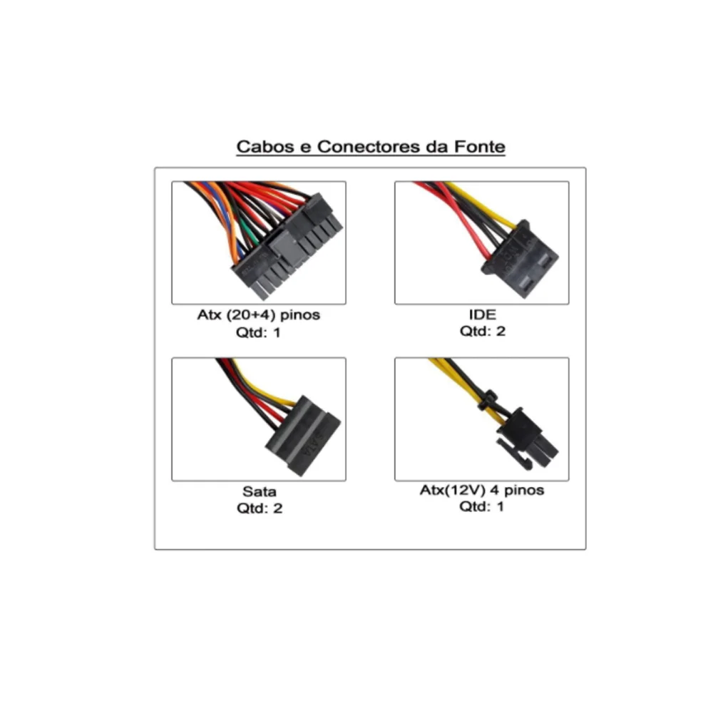 Imagem 2 de 5 do produto Fonte Pixxo TFX, 200W Real, Cinza - PTFX200