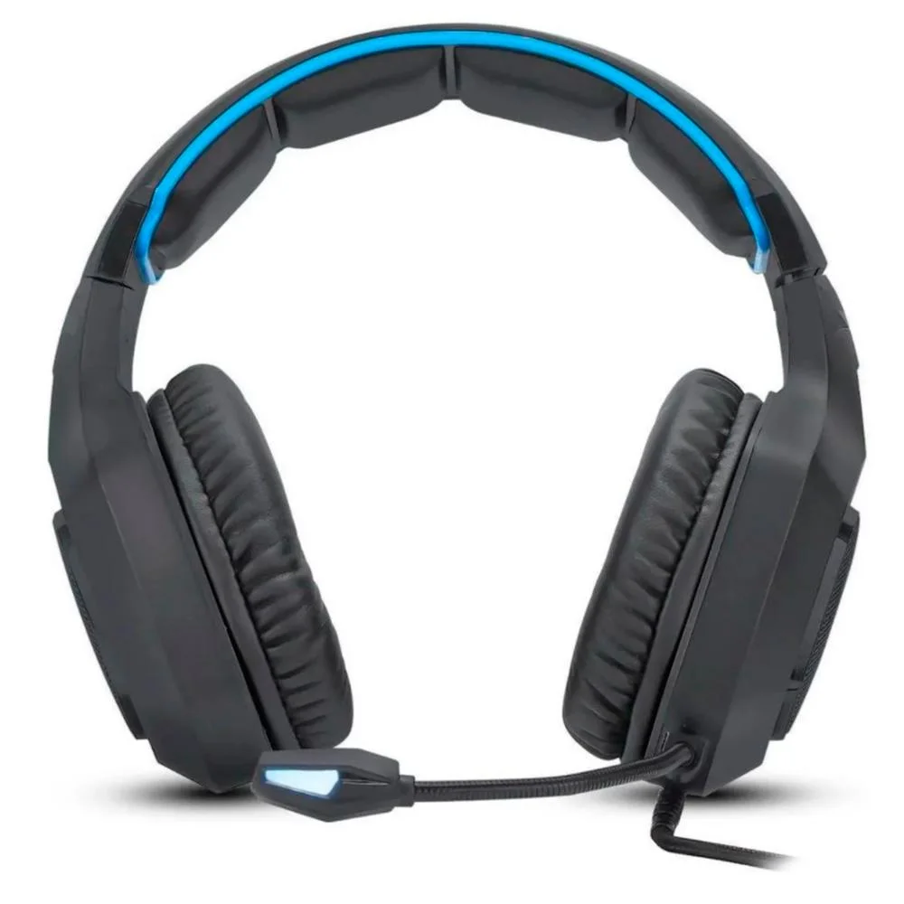 Headset Gamer Knup, Com Microfone, Com Iluminação, USB, PC, PS3, PS4, Xbox One, Azul e Preto - KP-488 Headset Gamer Knup, Com Microfone, Com Iluminação, USB, PC, PS3, PS4, Xbox One, Azul e Preto - KP-488